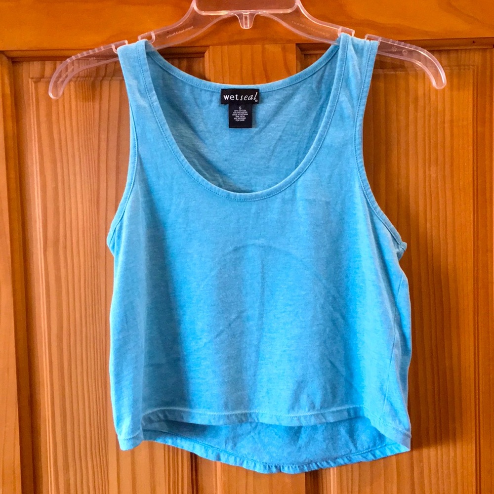 Light blue crop tank top